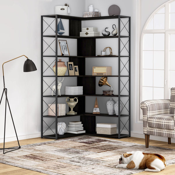 Corner l deals shaped bookshelf